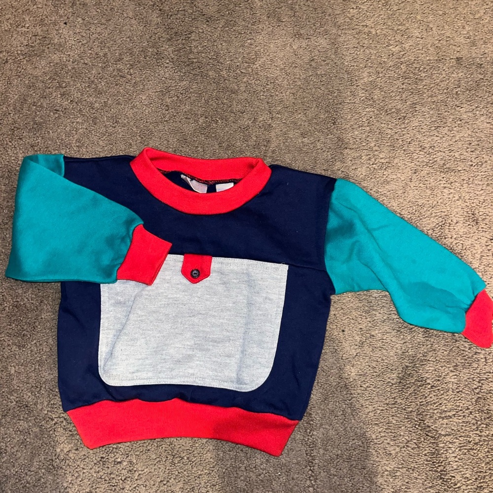 Vintage Color Block Neutral Baby Sweatshirt